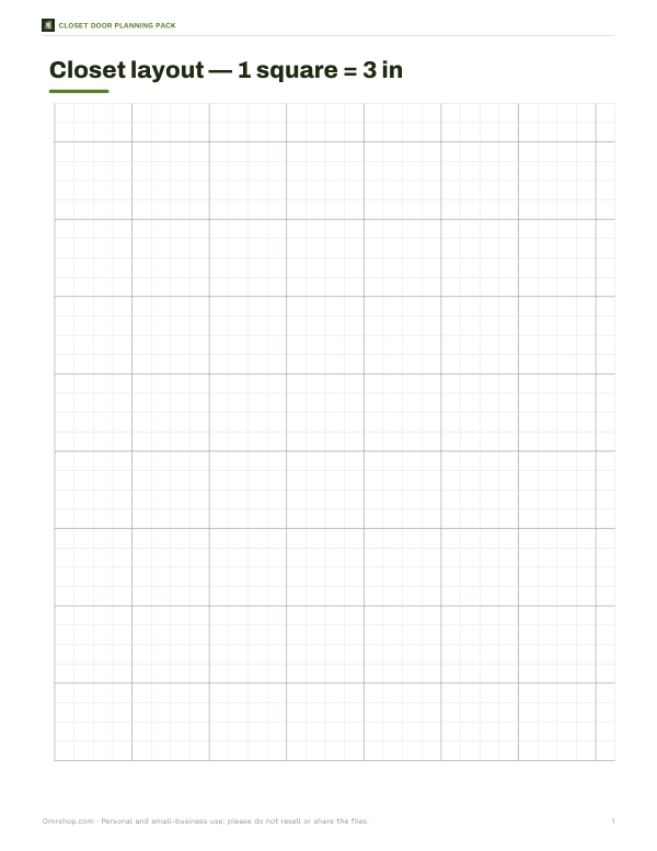 Preview of Printable Closet Layout Grid